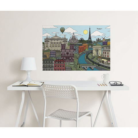 Visite Paris Colouring Wall Decal