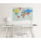 World Map Colouring Wall Decal