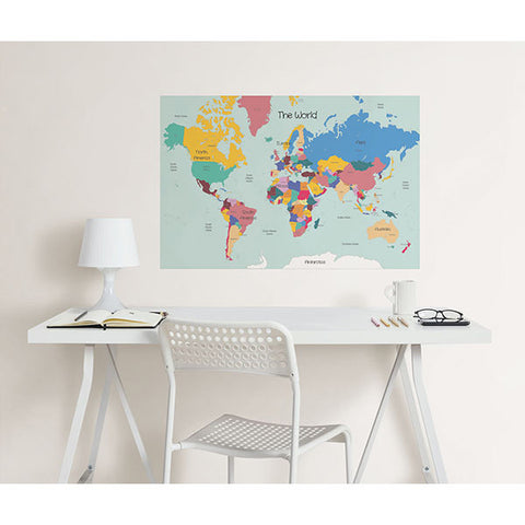 World Map Colouring Wall Decal