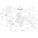 World Map Colouring Wall Decal